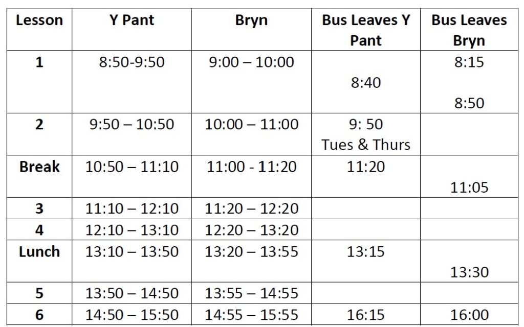 bus times